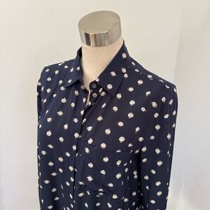 J. Crew Navy Patterned Women's Blouse